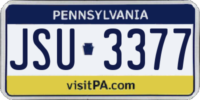 PA license plate JSU3377