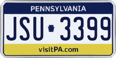 PA license plate JSU3399