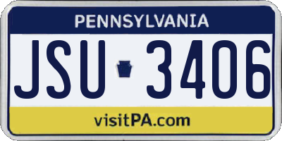 PA license plate JSU3406