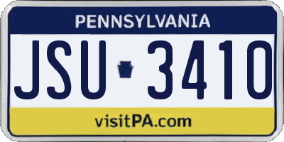 PA license plate JSU3410