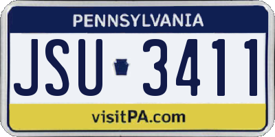 PA license plate JSU3411