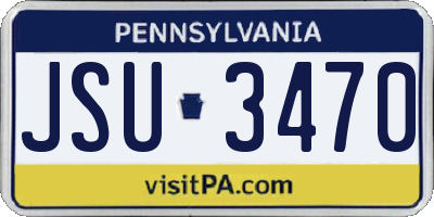 PA license plate JSU3470