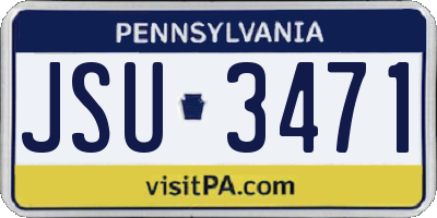 PA license plate JSU3471