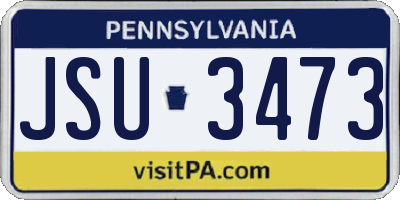 PA license plate JSU3473