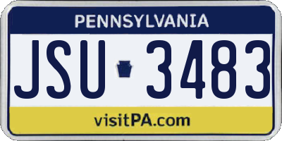 PA license plate JSU3483