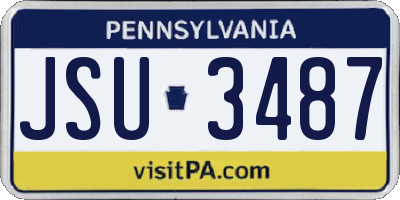 PA license plate JSU3487