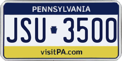 PA license plate JSU3500
