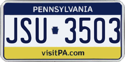 PA license plate JSU3503