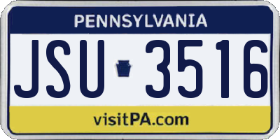 PA license plate JSU3516