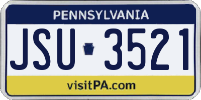 PA license plate JSU3521