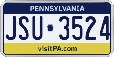 PA license plate JSU3524