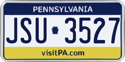PA license plate JSU3527
