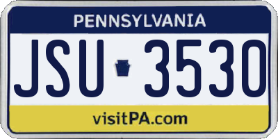 PA license plate JSU3530