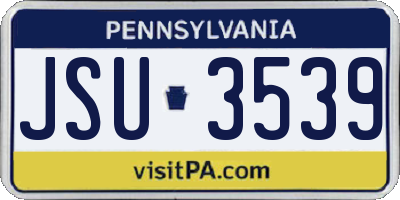 PA license plate JSU3539