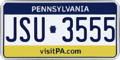 PA license plate JSU3555