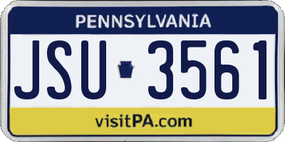 PA license plate JSU3561