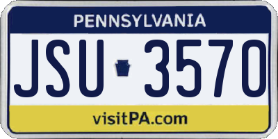 PA license plate JSU3570