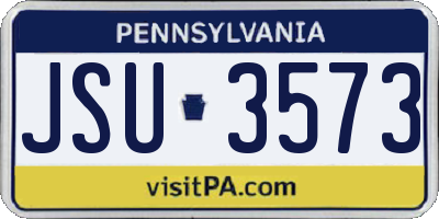 PA license plate JSU3573