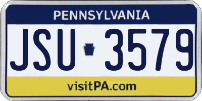 PA license plate JSU3579