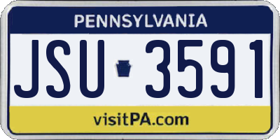 PA license plate JSU3591