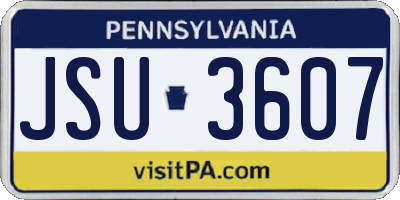 PA license plate JSU3607