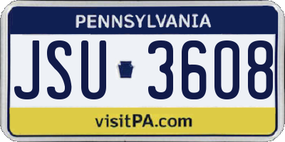 PA license plate JSU3608