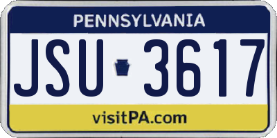 PA license plate JSU3617