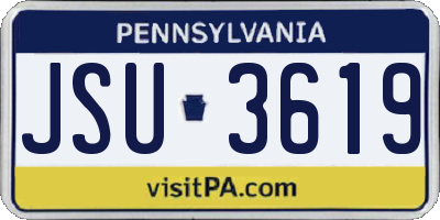 PA license plate JSU3619