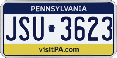 PA license plate JSU3623