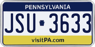 PA license plate JSU3633