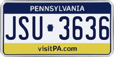PA license plate JSU3636