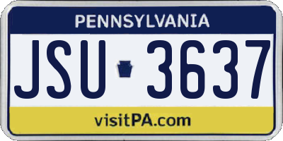 PA license plate JSU3637