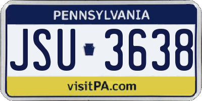 PA license plate JSU3638