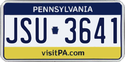 PA license plate JSU3641