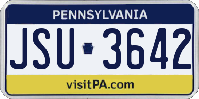 PA license plate JSU3642