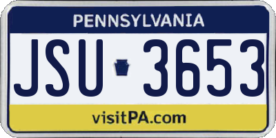 PA license plate JSU3653