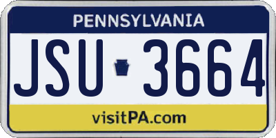 PA license plate JSU3664