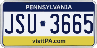 PA license plate JSU3665