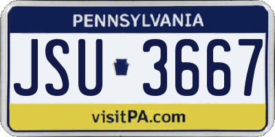 PA license plate JSU3667