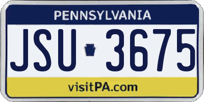 PA license plate JSU3675
