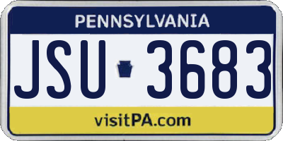 PA license plate JSU3683