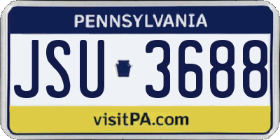 PA license plate JSU3688