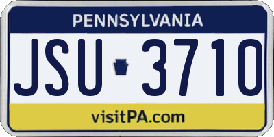 PA license plate JSU3710