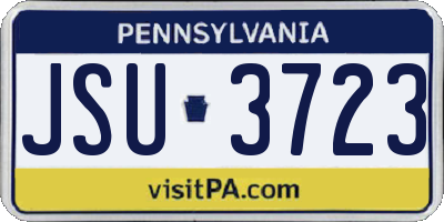 PA license plate JSU3723