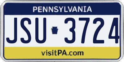 PA license plate JSU3724
