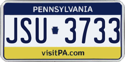 PA license plate JSU3733