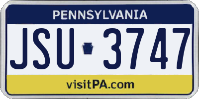 PA license plate JSU3747