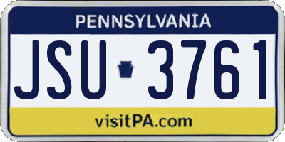 PA license plate JSU3761