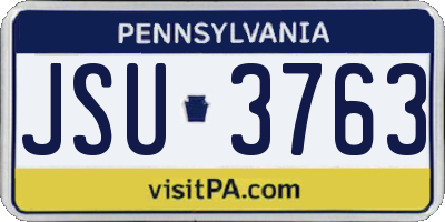 PA license plate JSU3763