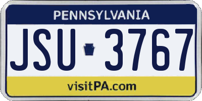 PA license plate JSU3767